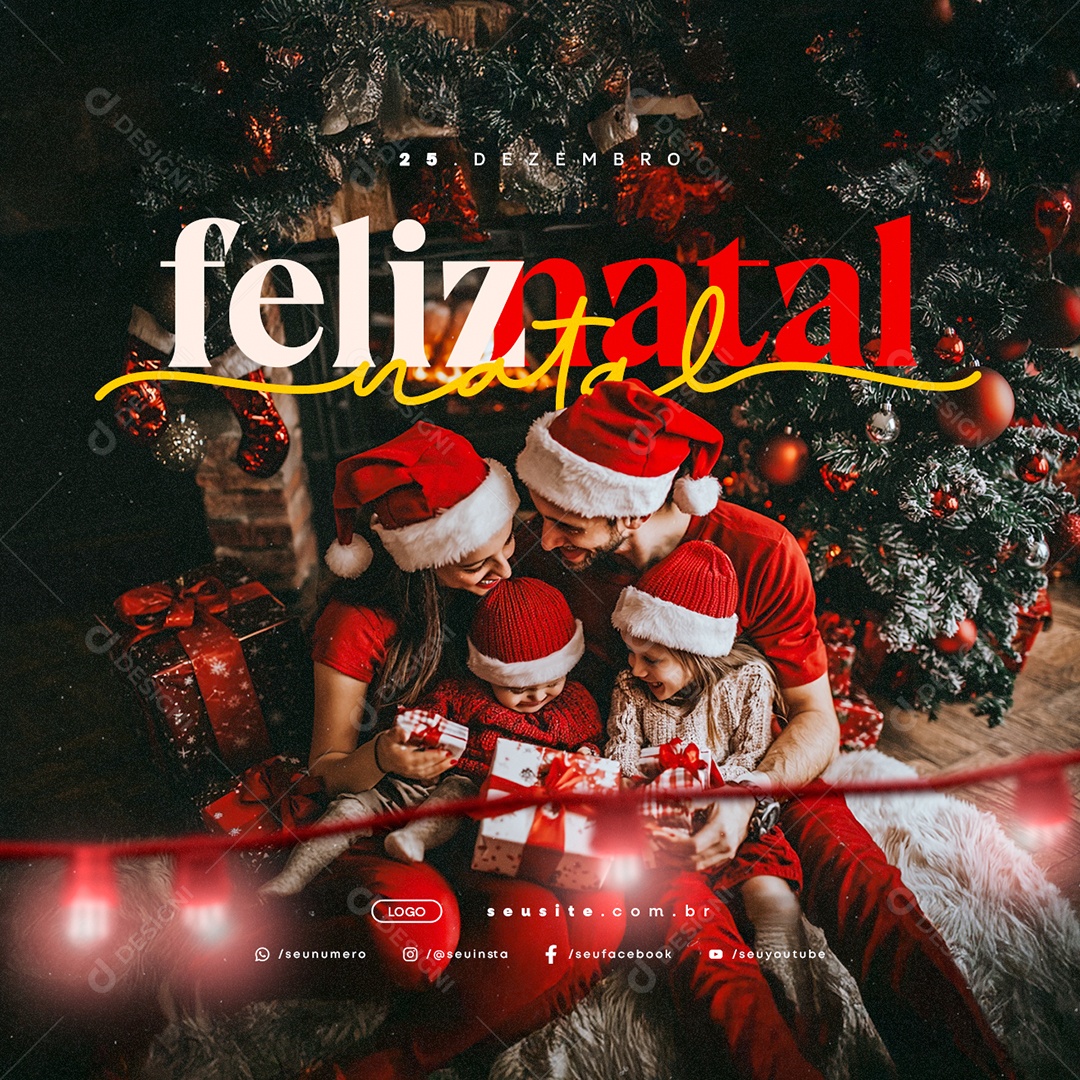 Social Media Merry Christmas 25 December PSD Editable