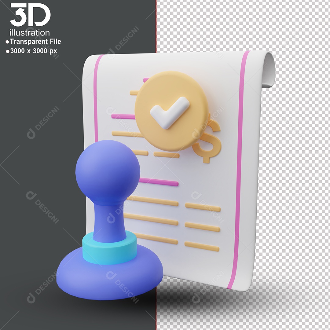 Ìcone de Verificação Elemento 3D Para Composição PSD