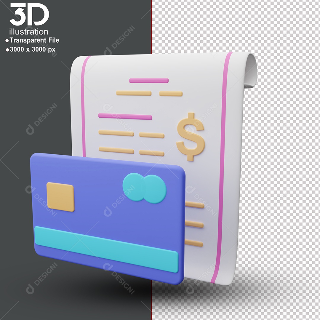 Cartão de Crédito Elemento 3D Para Composição PSD