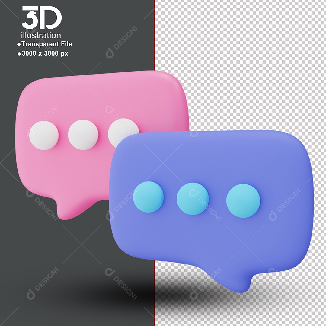 Ìcone de Mensagens Elemento 3D Para Composição PSD