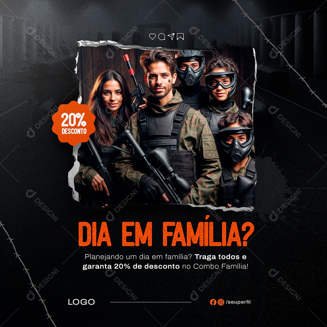 Paintball Mentenha Se Em Movimento Social Media PSD Editável