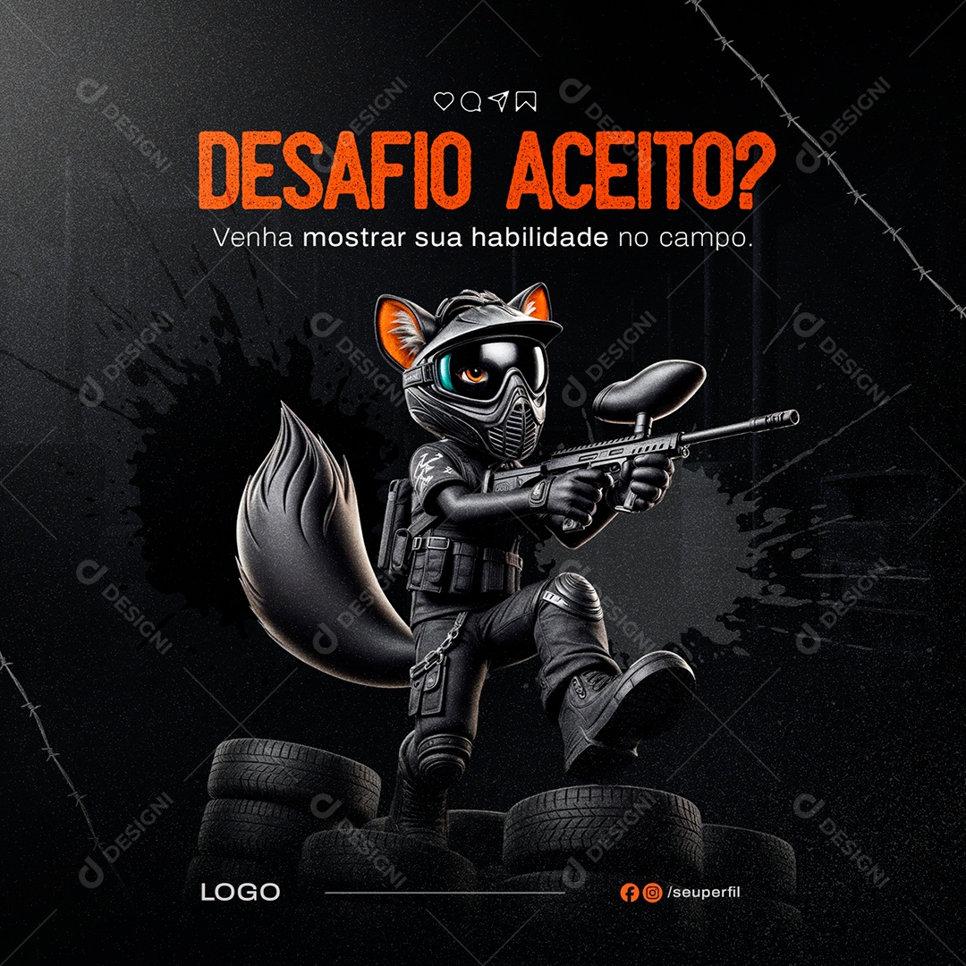 Paintball Mentenha Se Em Movimento Social Media PSD Editável