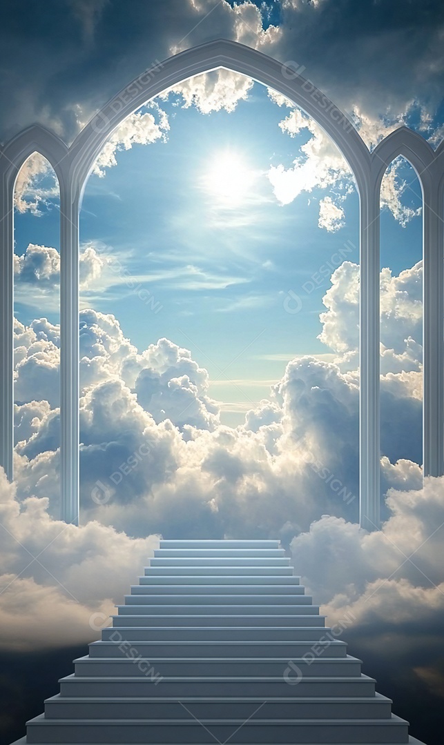 Foto realista do céu e das nuvens da igreja Jesus Deus