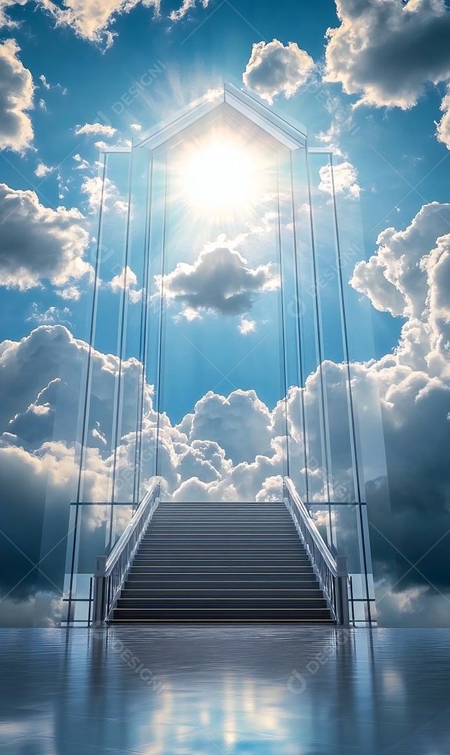 Foto realista do céu e das nuvens da igreja Jesus Deus