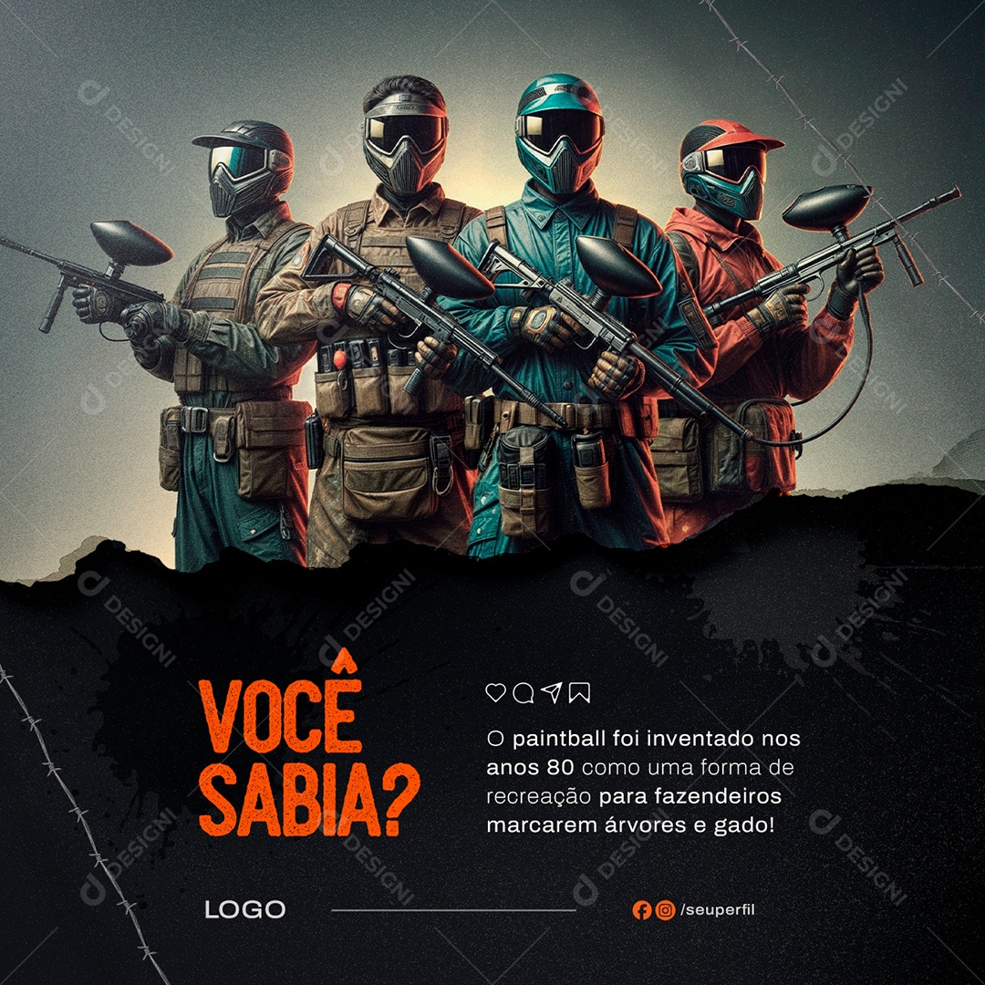 Paintball Mentenha Se Em Movimento Social Media PSD Editável