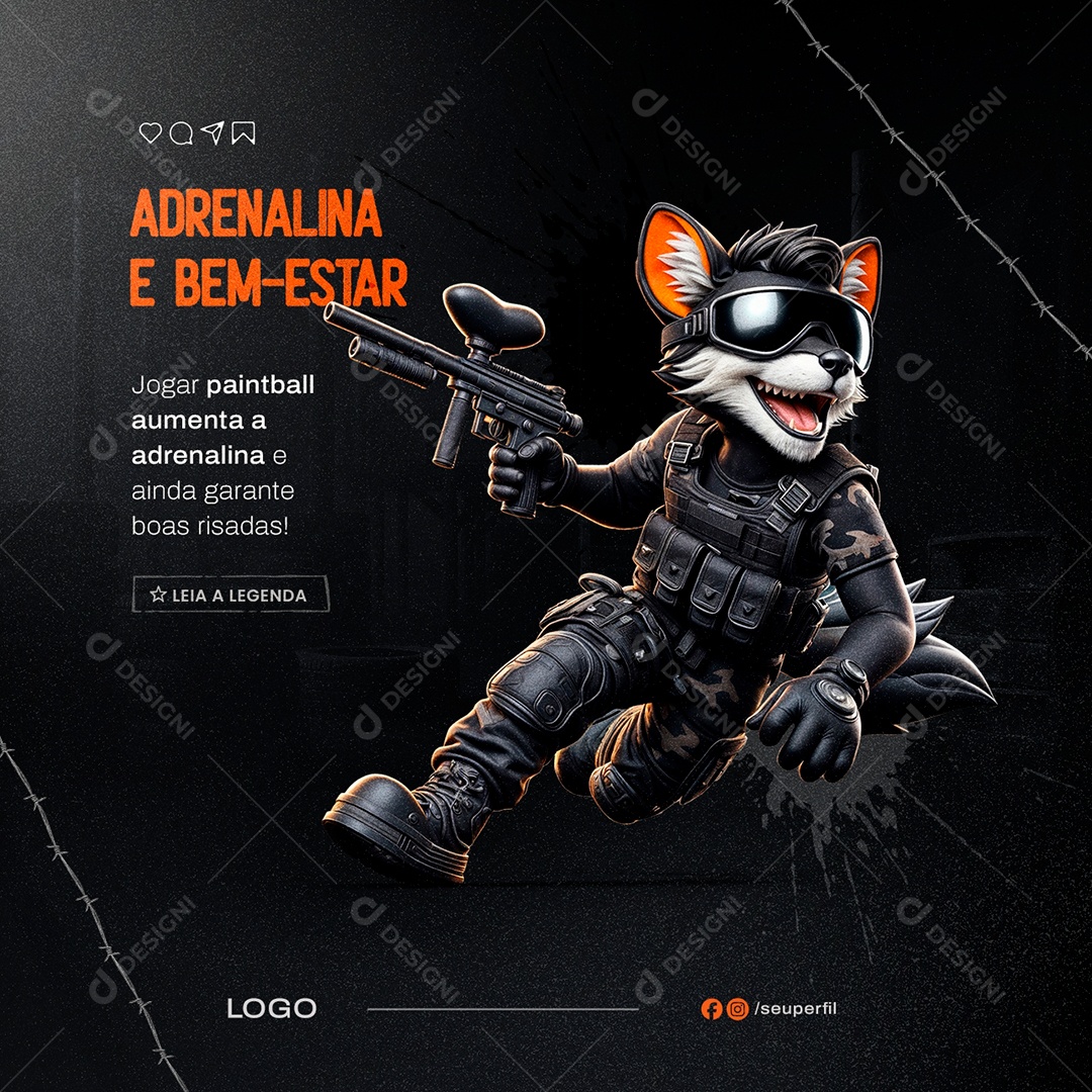 Paintball Mentenha Se Em Movimento Social Media PSD Editável
