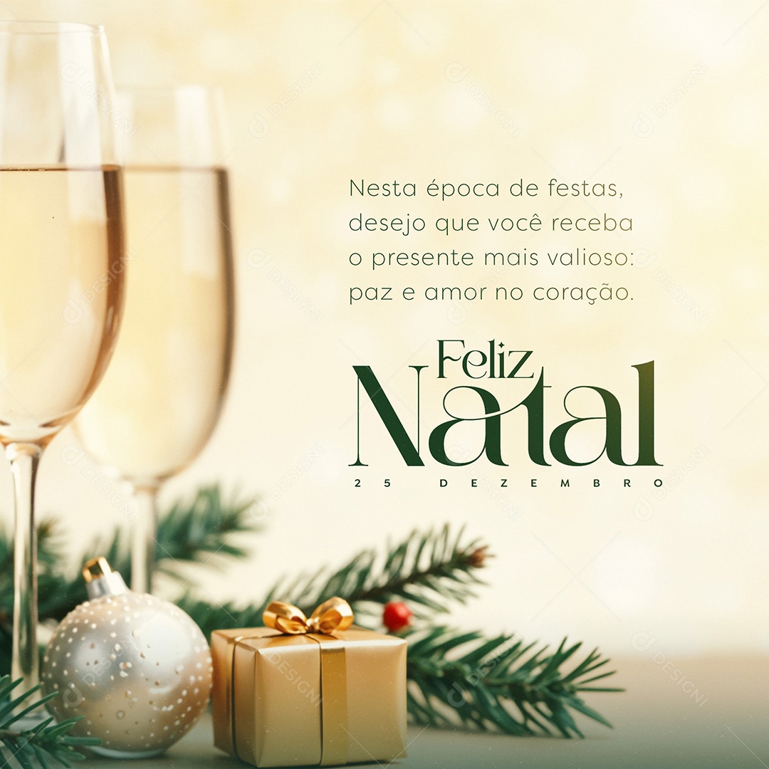 Feliz Natal 25 de Dezembro Social Media PSD Editável