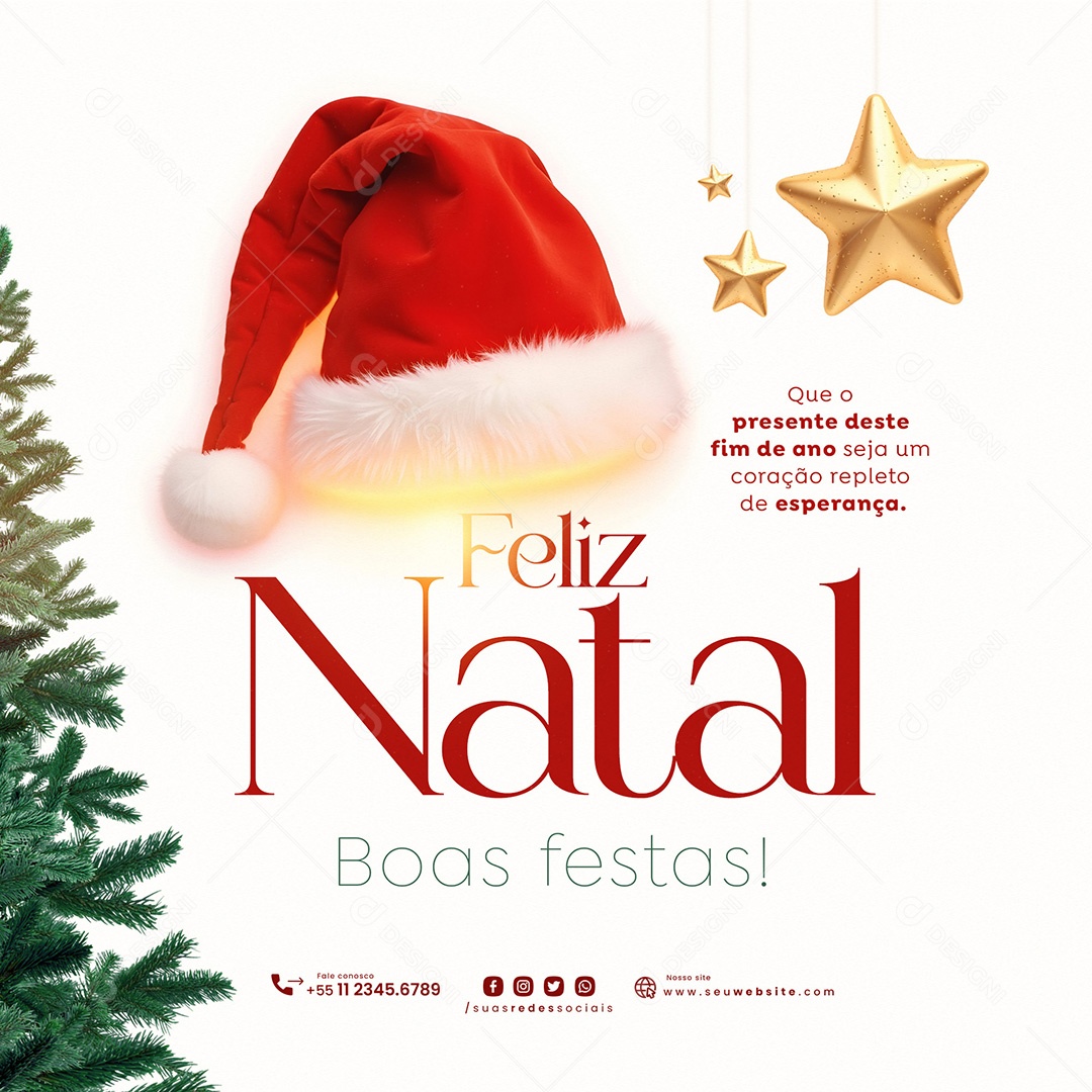 Feliz Natal 25 de Dezembro Social Media PSD Editável