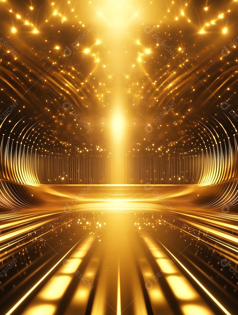 Luz de fundo de imagem dourada com holofotes dourados