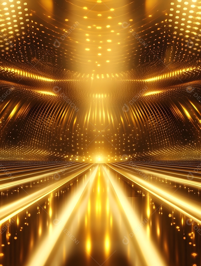 Luz de fundo de imagem dourada com holofotes dourados