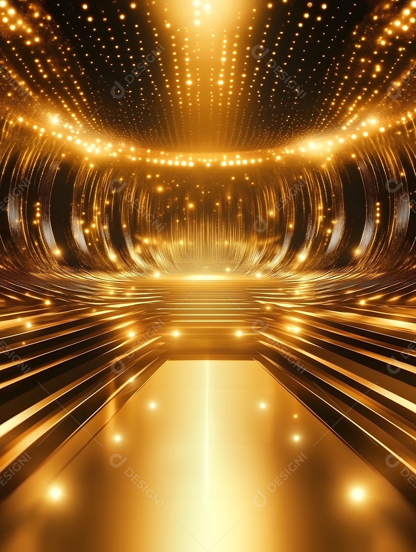 Luz de fundo de imagem dourada com holofotes dourados