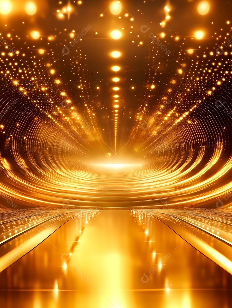 Luz de fundo de imagem dourada com holofotes dourados