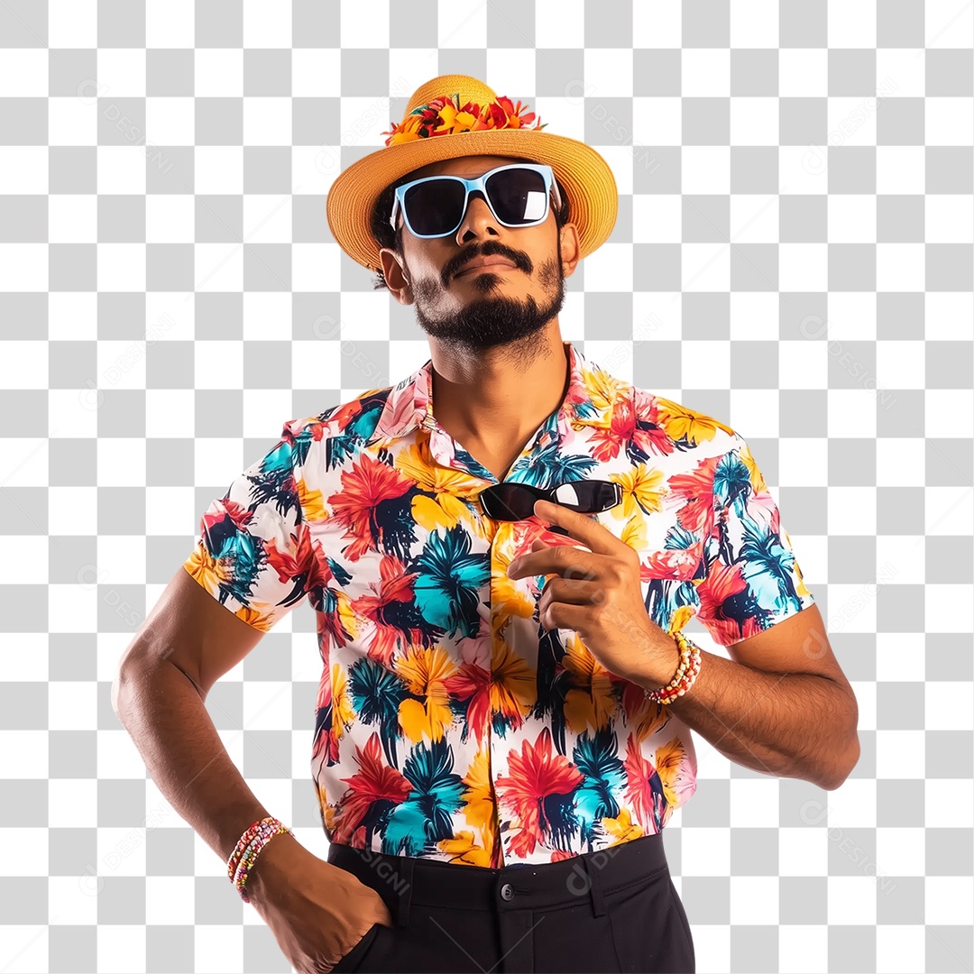 Homem Fantasia de Carnaval Roupa Colorida PNG Transparente