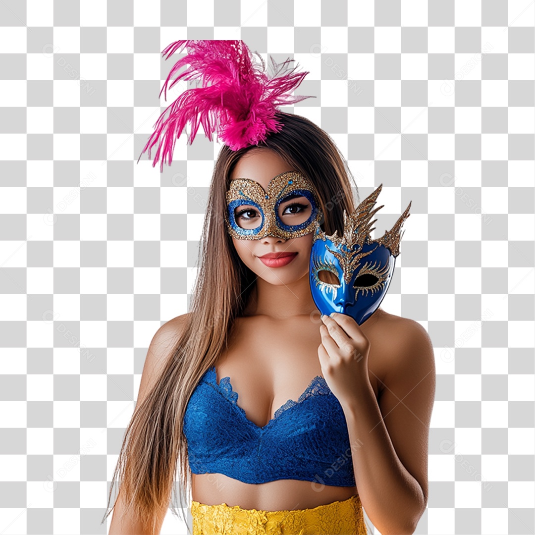 Mulher Fantasia de Carnaval Roupa Colorida PNG Transparente