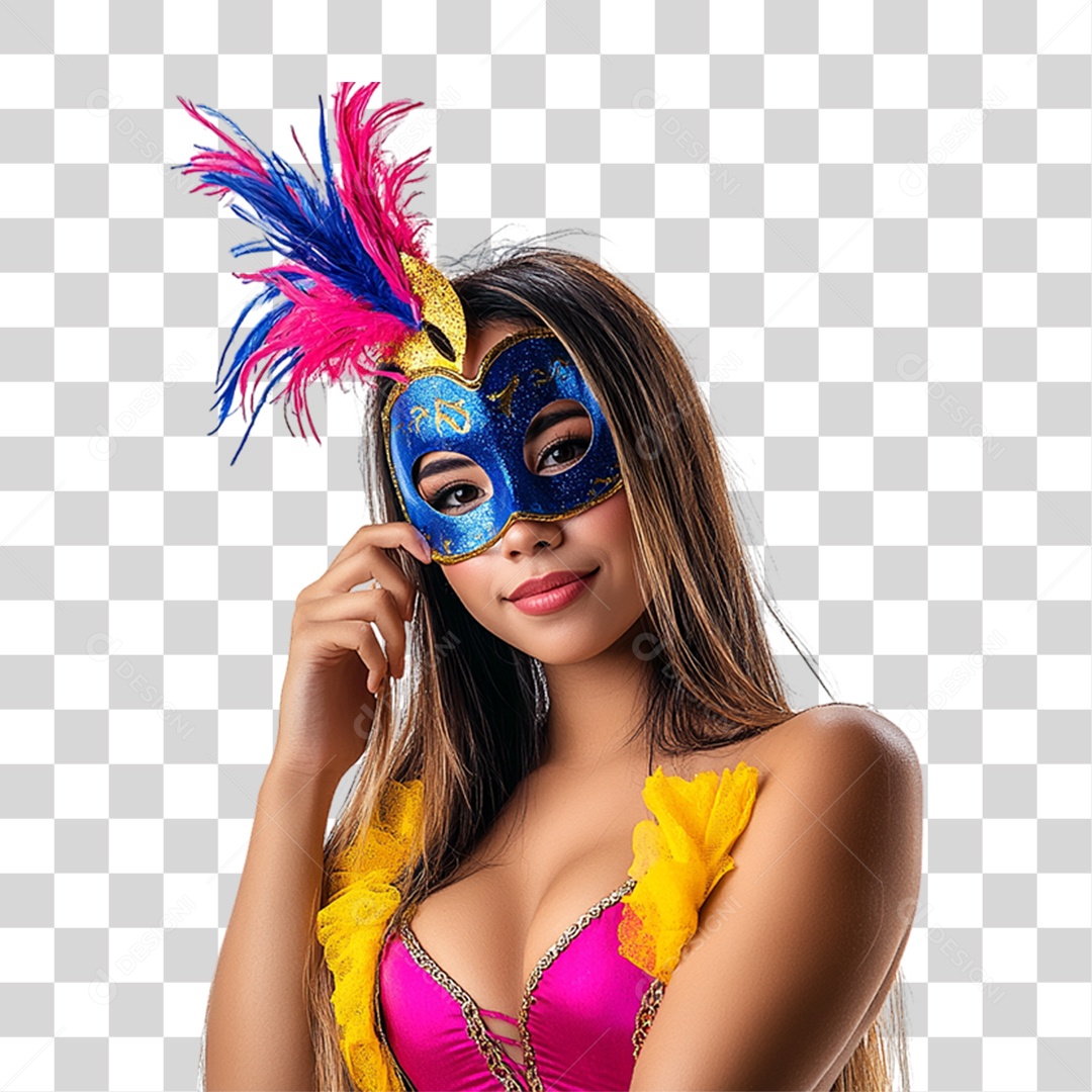 Mulher Fantasia de Carnaval Roupa Colorida PNG Transparente