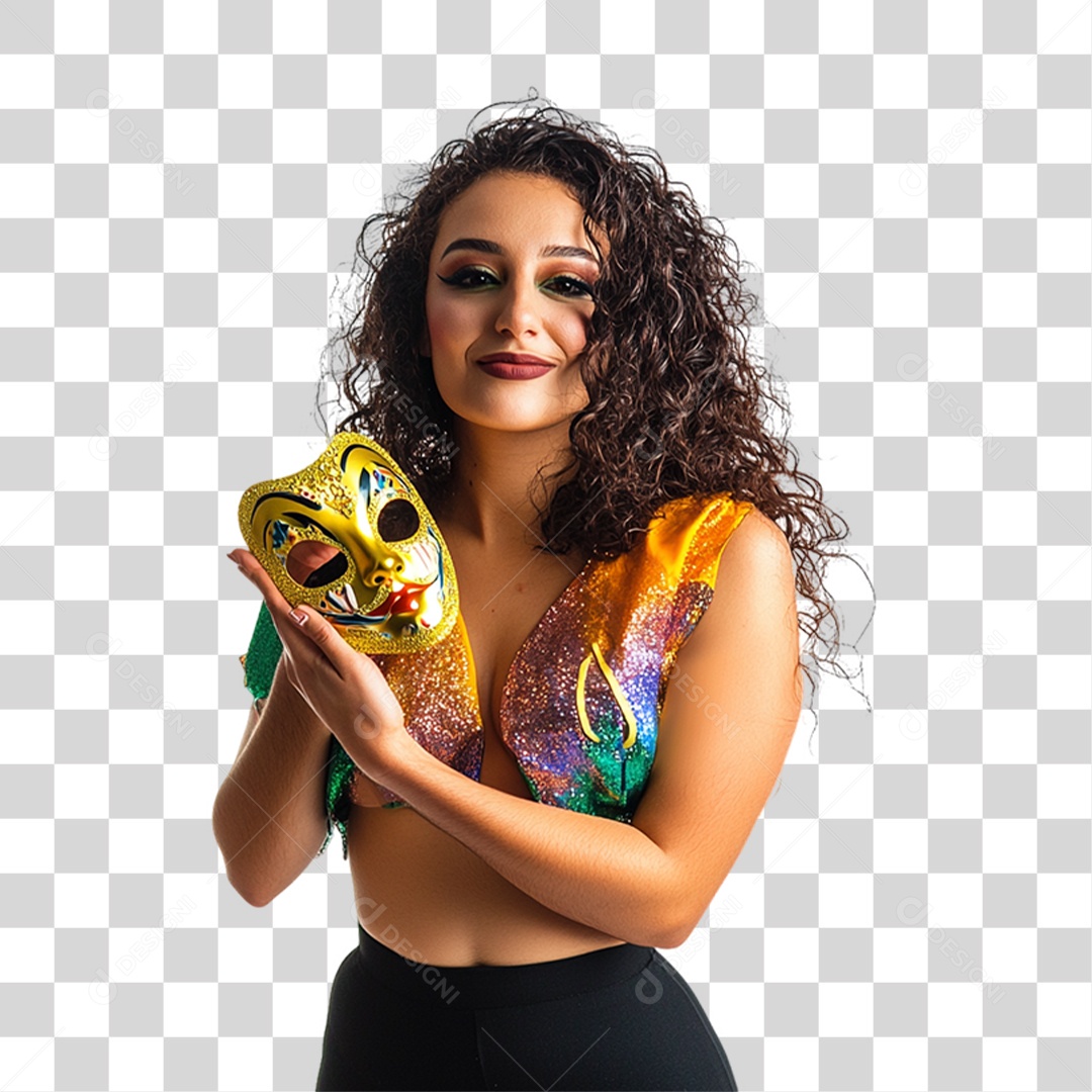 Mulher Fantasia de Carnaval Roupa Colorida PNG Transparente