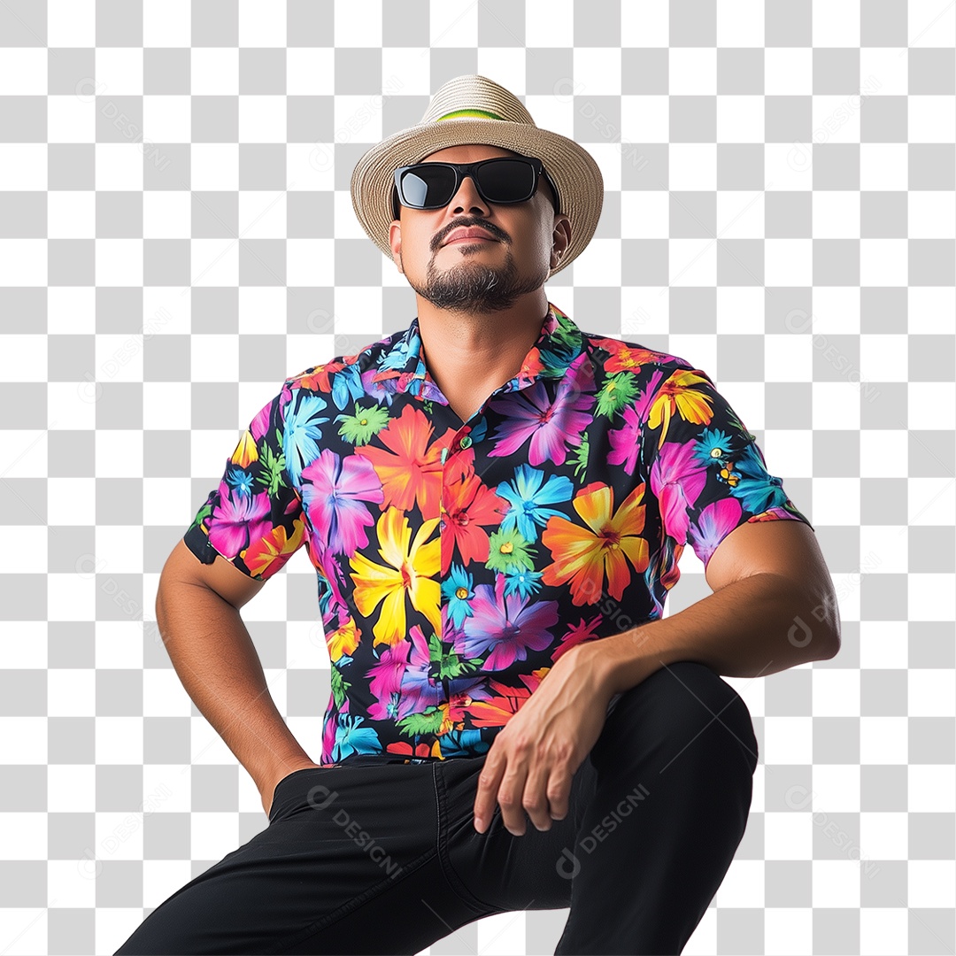 Homem Fantasia de Carnaval Roupa Colorida PNG Transparente