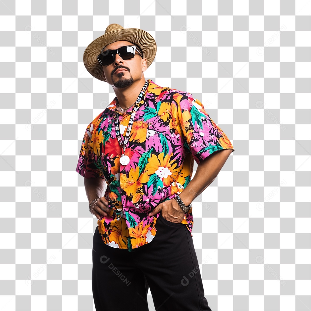Homem Fantasia de Carnaval Roupa Colorida PNG Transparente