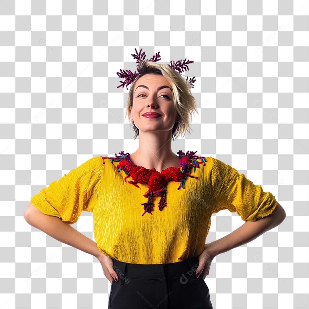 Mulher Fantasia de Carnaval Roupa Colorida PNG Transparente