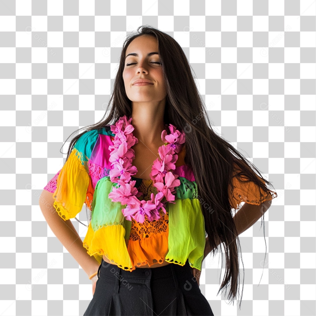 Mulher Fantasia de Carnaval Roupa Colorida PNG Transparente