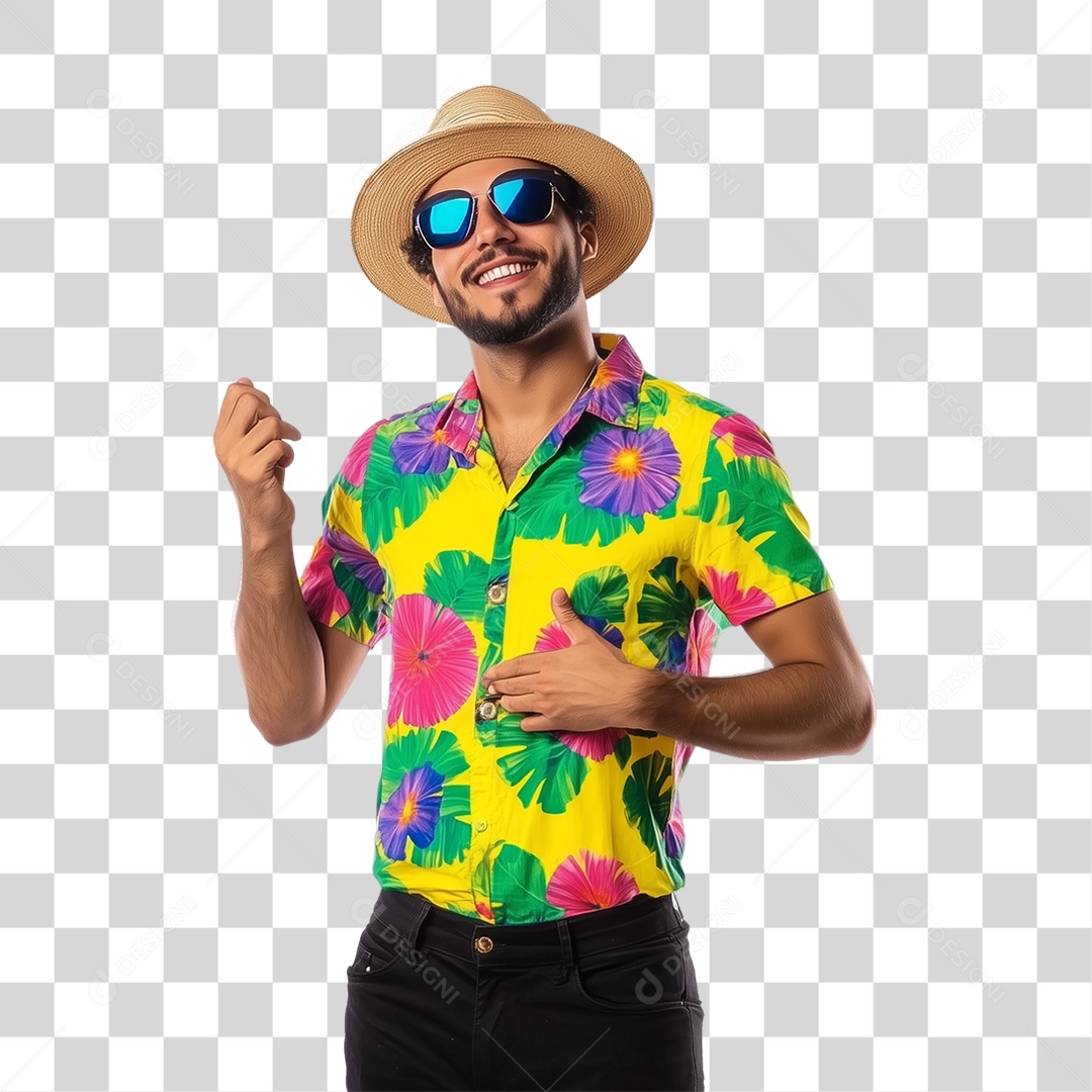 Homem Fantasia de Carnaval Roupa Colorida PNG Transparente