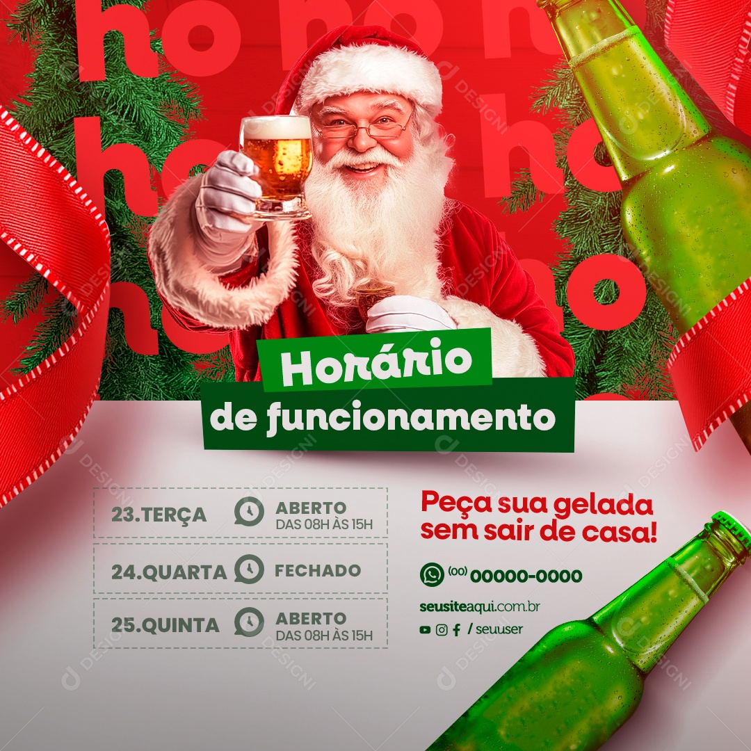 Cervejaria Horário Funcionamento Social Media PSD Editável