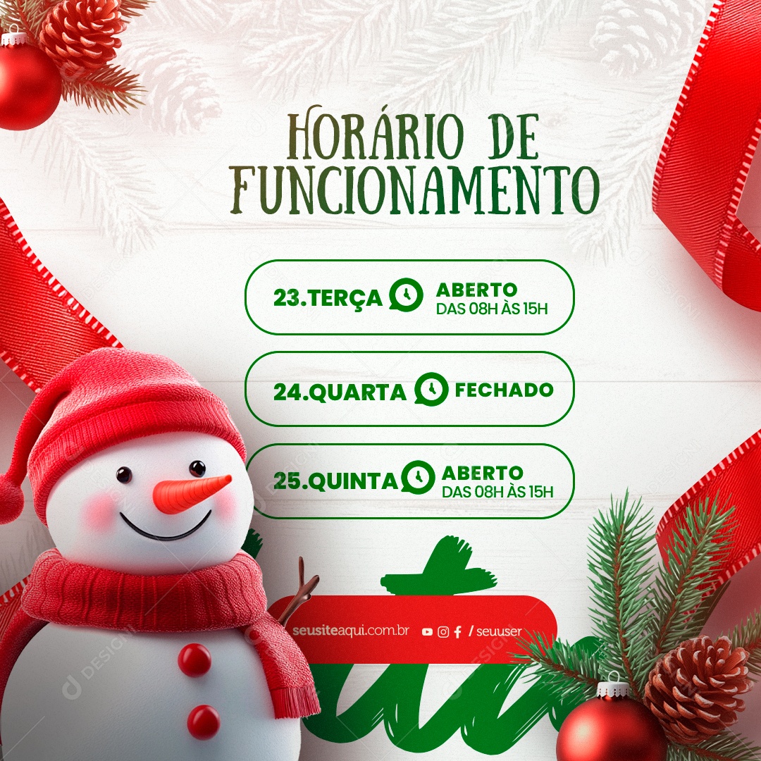 Christmas Time Working Social Media PSD Editable