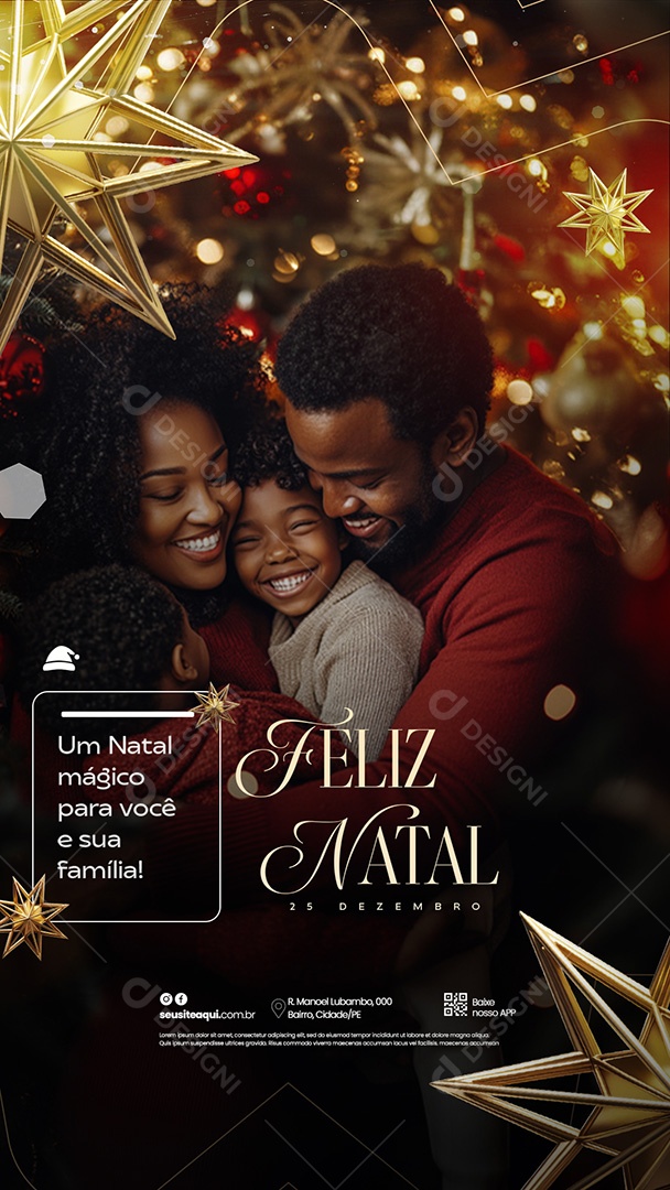 Story Feliz Natal 25 de Dezembro Um Natal Mágico Social Media PSD Editável
