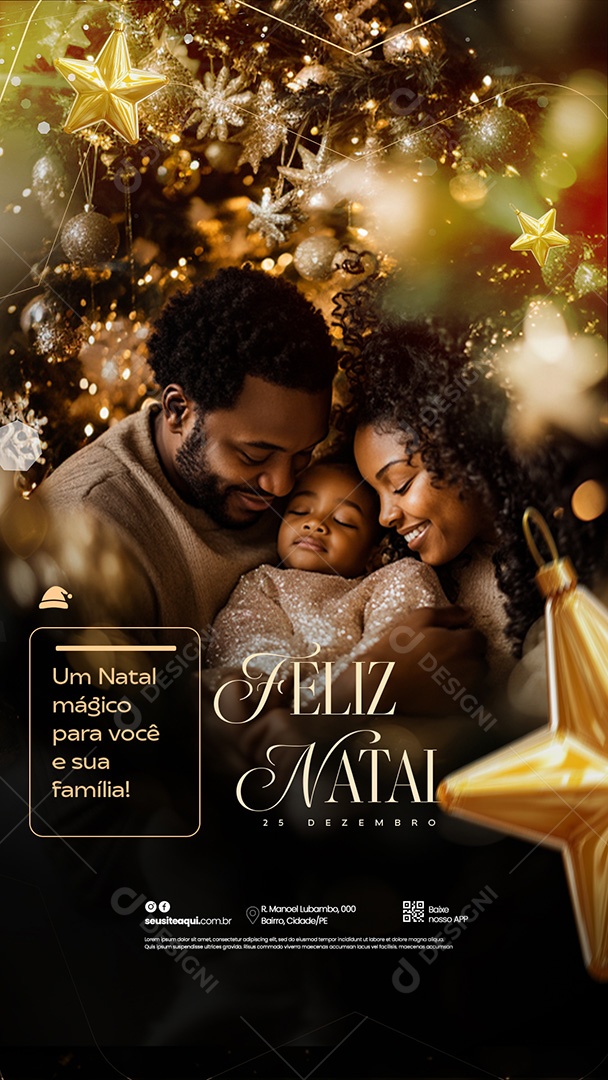 Story Feliz Natal 25 de Dezembro Social Media PSD Editável