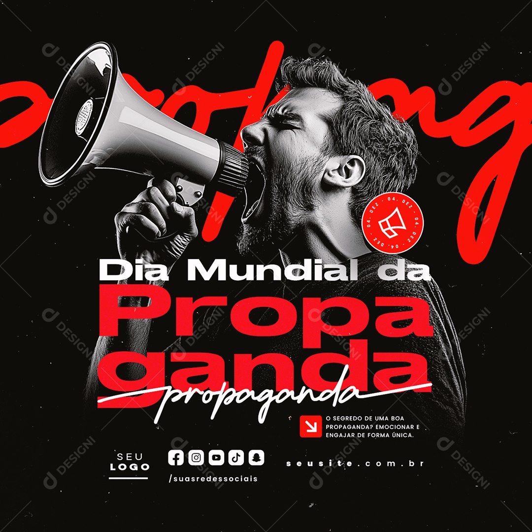 Social Media Dia Mundial da Propaganda 04 de Dezembro PSD Editável