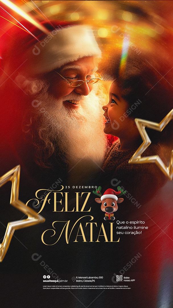 Story Feliz Natal 25 de Dezembro Social Media PSD Editável