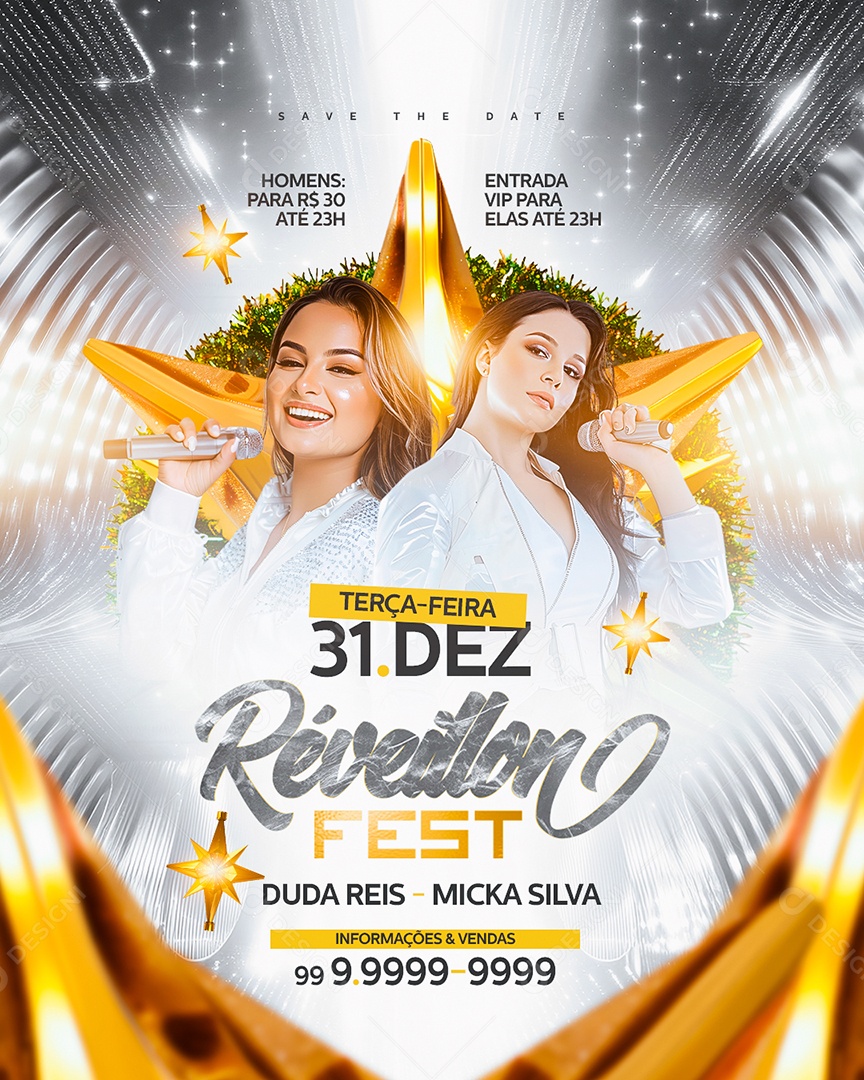 Flyer Réveillon Fest Social Media PSD Editável