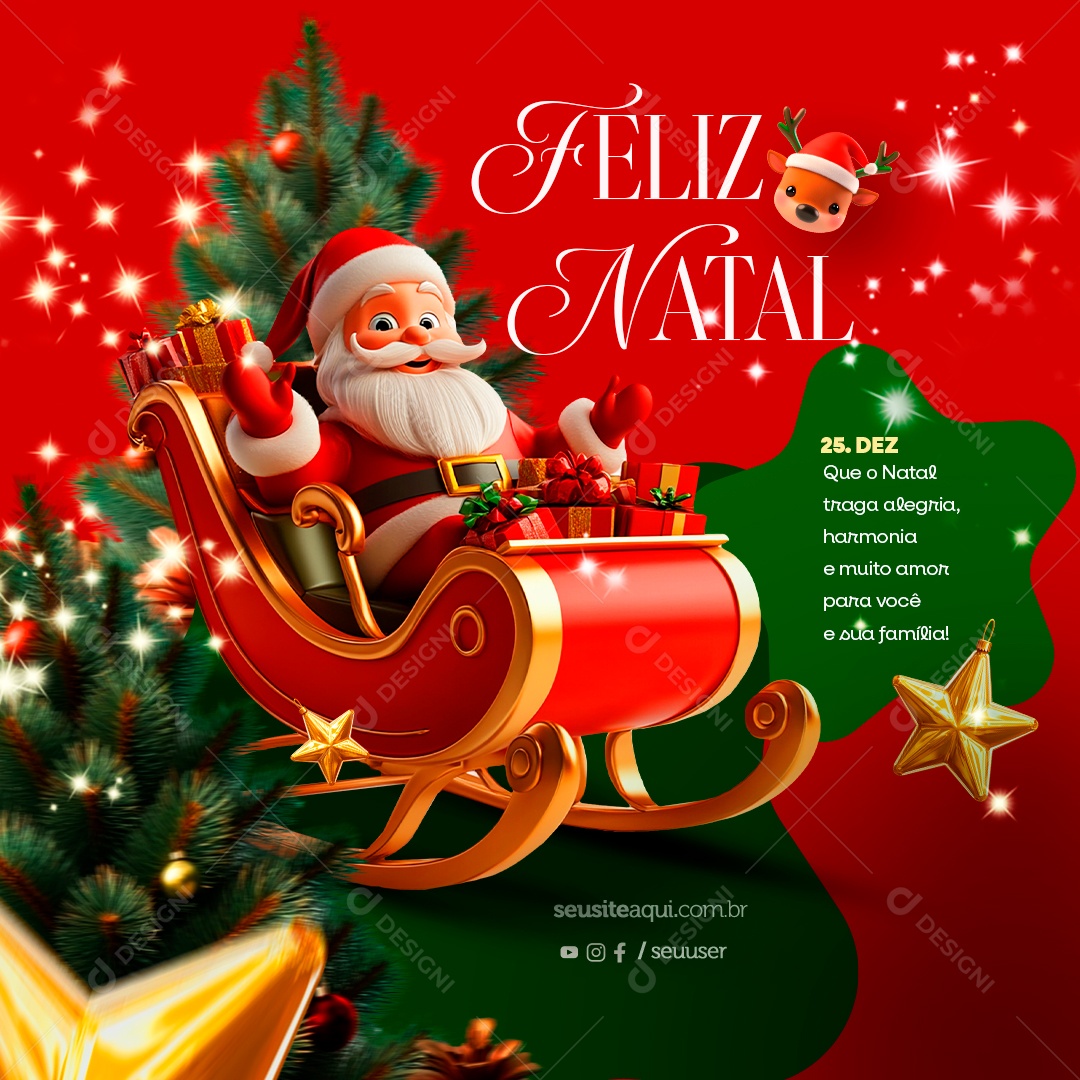 Merry Christmas 25 December Social Media PSD Editable