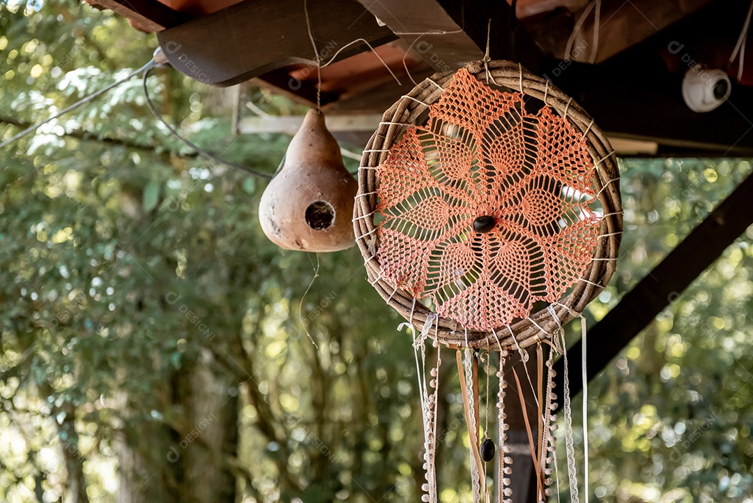 Artesanal filtro de sonho e casinha de passarinho