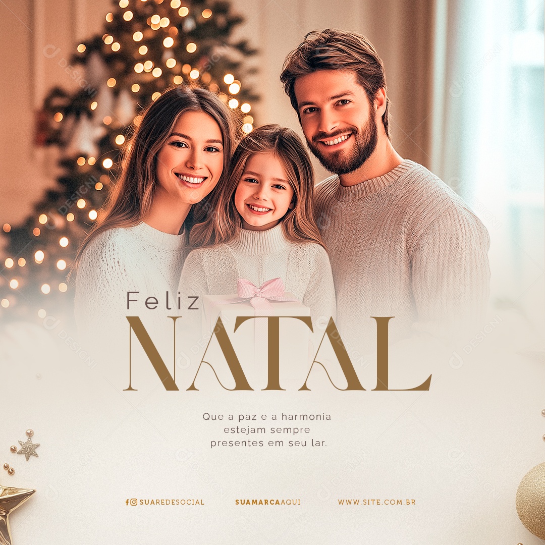 Feliz Natal 25 de Dezembro Social Media PSD Editável