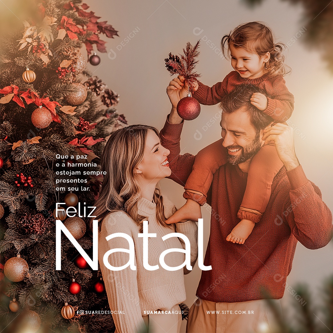 Feliz Natal 25 de Dezembro Social Media PSD Editável