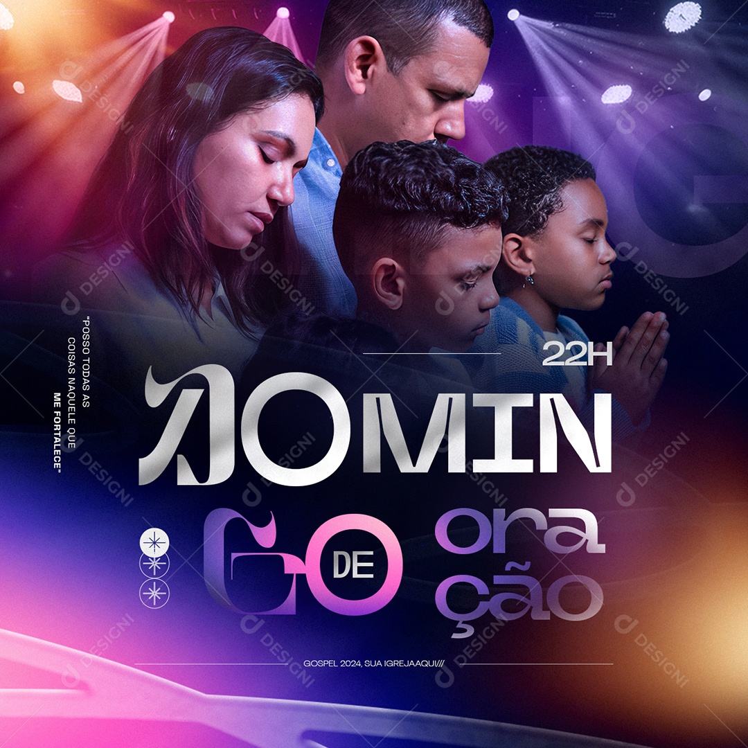 Gospel Domingo De Oração Social Media PSD Editável