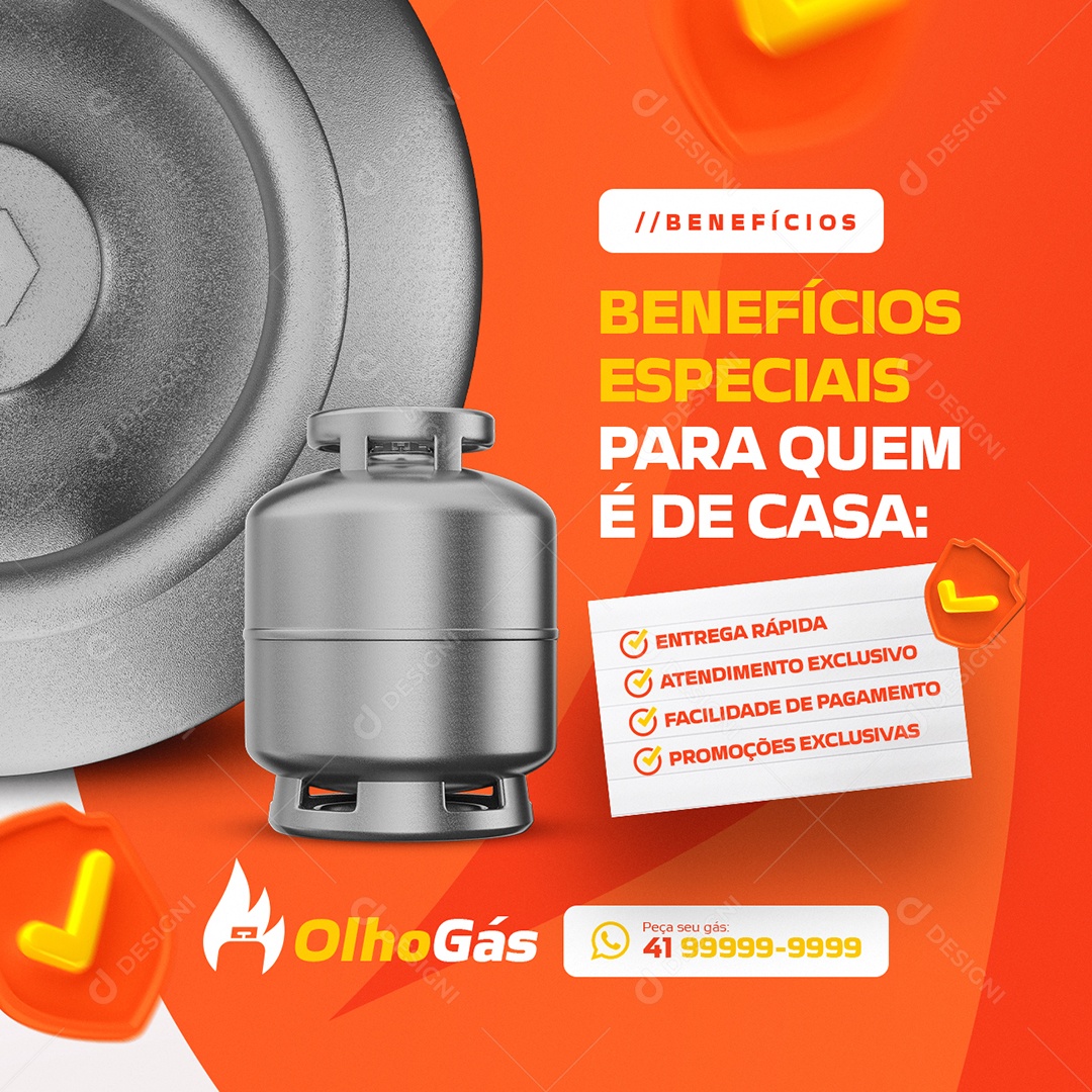 Distribuidora de Água e Gás Benefícios Especiais Social Media PSD Editável