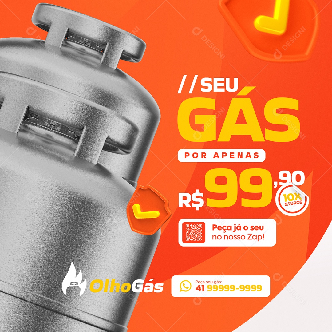 Distribuidora de Água e Gás Peça Já o Seu Social Media PSD Editável