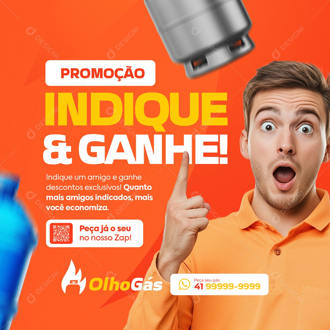 Distribuidora de Água e Gás Promoção Indique e Ganhe Social Media PSD Editável