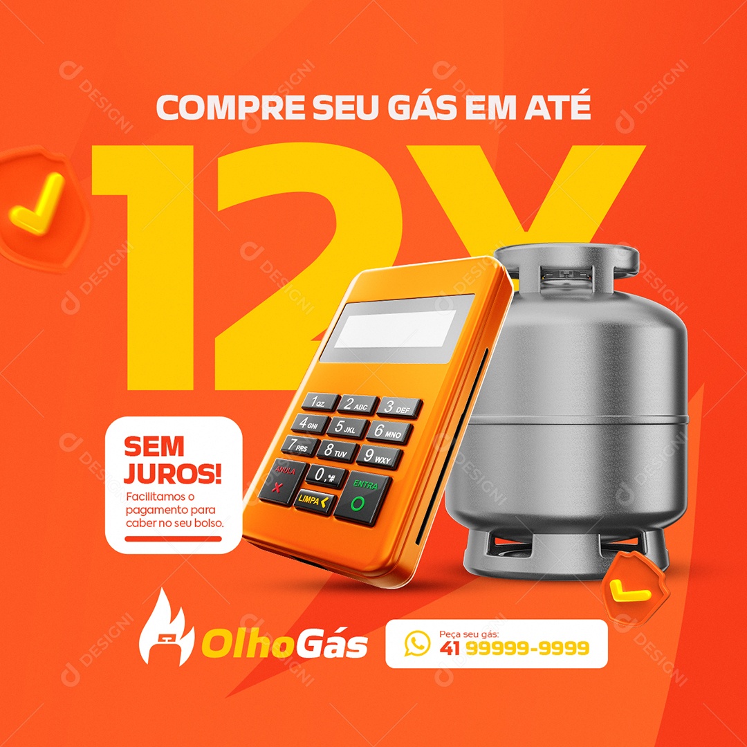 Distribuidora de Água e Gás Sem Juros Social Media PSD Editável