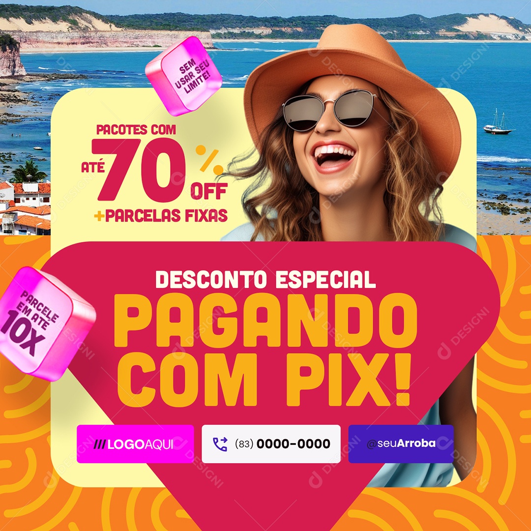 Agência de Turismo Desconto Especial Social Media PSD Editável