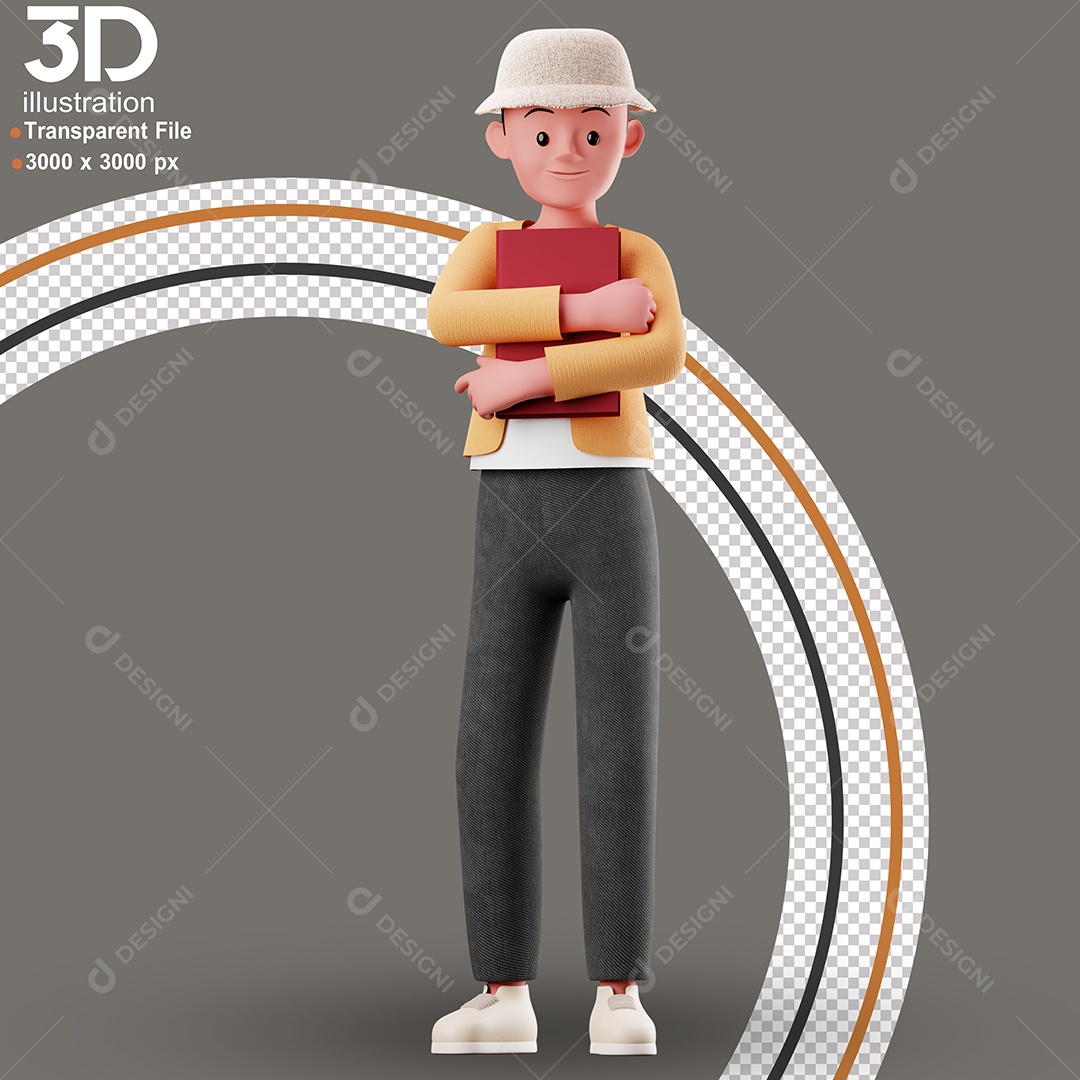 Segurando Pasta Elemento 3D para Composição PSD