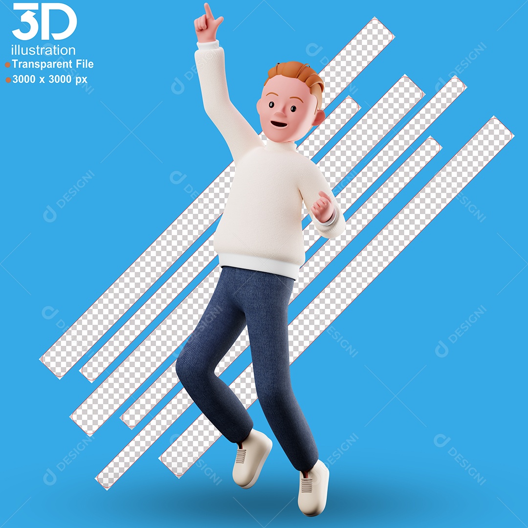 Personagem Dançando Elemento 3D para Composição PSD