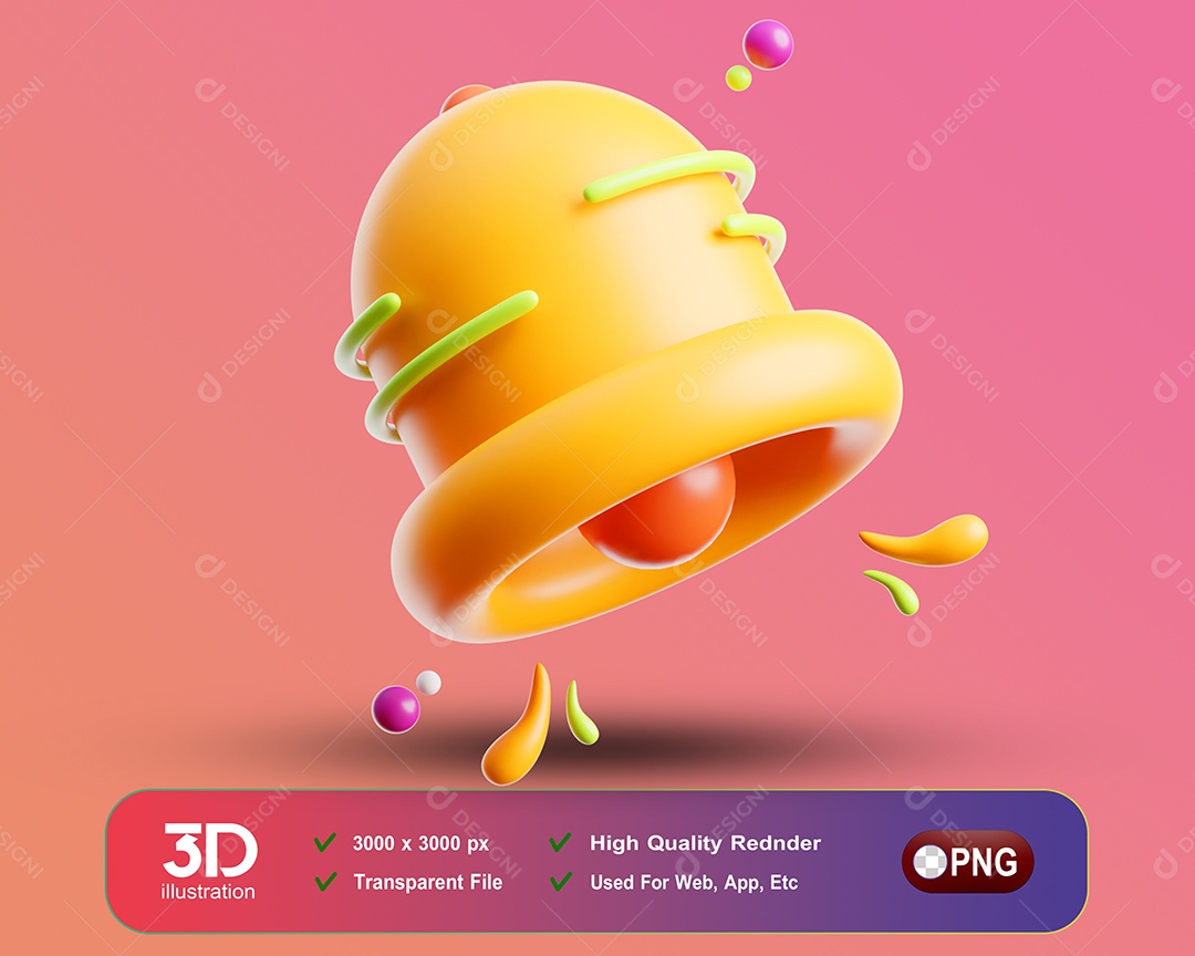 Gráfico de Sino Elemento 3D para Composição PSD