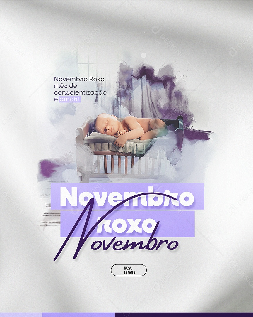 Novembro Roxo Juntos Construímos um Futuro Melhor Social Media PSD Editável
