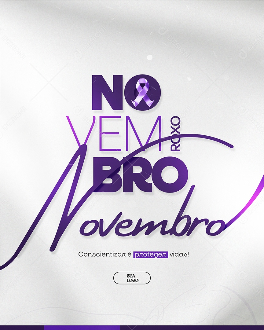 Novembro Roxo Juntos Construímos um Futuro Melhor Social Media PSD Editável
