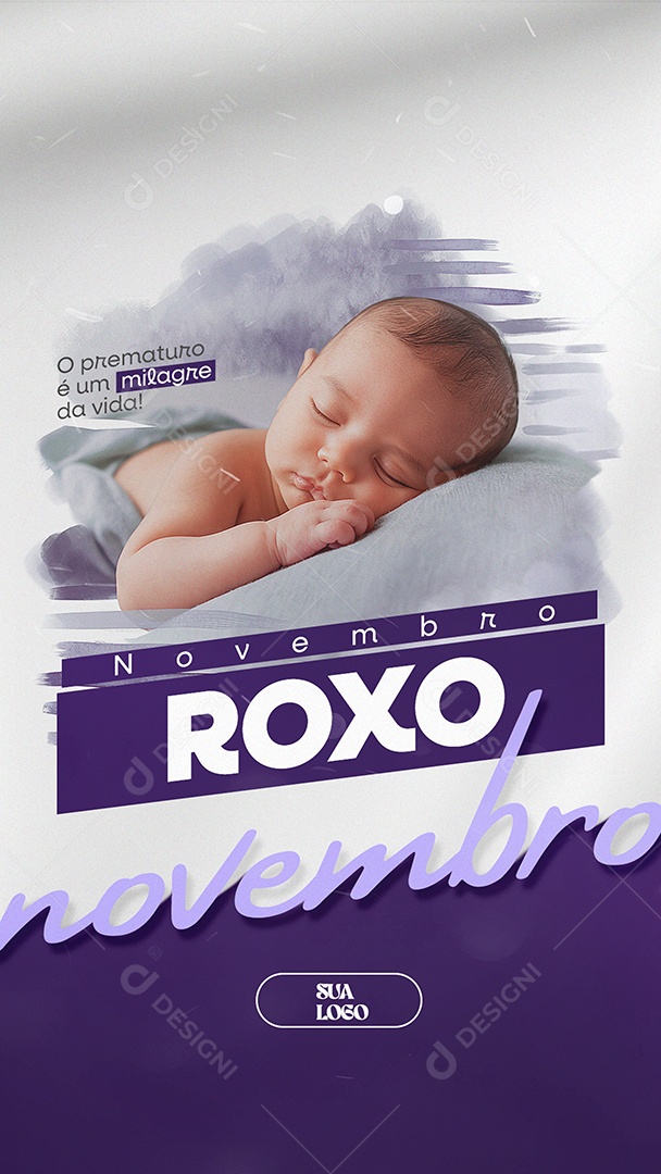 Story Novembro Roxo Juntos Construímos um Futuro Melhor Social Media PSD Editável