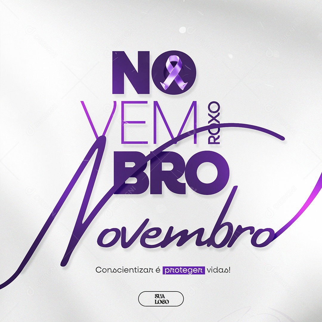 Novembro Roxo Social Media PSD Editável