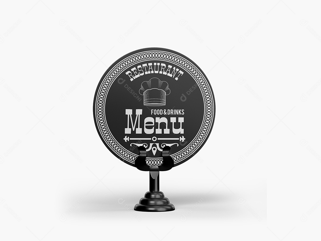 Menu de Mesa Redondo Mockup PSD Editável